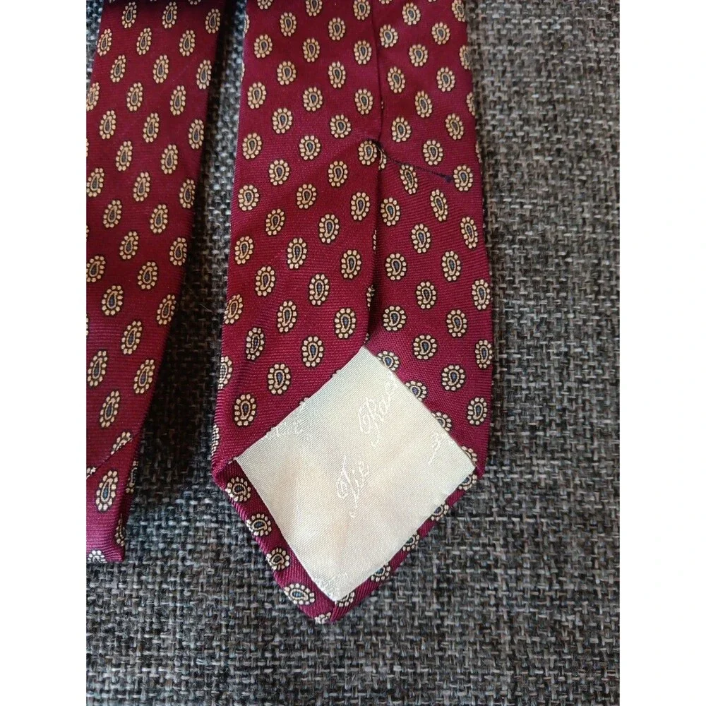 Tie 70s 80s 90s Y2K Mens Angelo Bosani Silk Red Beige 2.5 Wide 59 Long